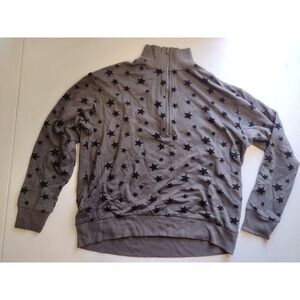 Lou & Grey Signature‎ Soft XS Pullover Sweatshirt Quarter Zip Stars Casual Top